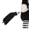 4.3x4x26.8" Fabric Sitting Black Gnome With Broomstick&Long Legs, for Halloween Decor