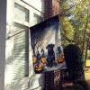 Black Pug Spooky Halloween House Flag Large Porch Sleeve Pole Decorative Outside Yard Banner Artwork Wall Hanging, Polyester, House Size, Multicolor