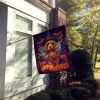 Cocker Spaniel Witchy Halloween House Flag Large Porch Sleeve Pole Decorative Outside Yard Banner Artwork Wall Hanging, Polyester, House Size