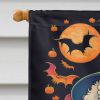 Bichon Frise Witchy Halloween House Flag Large Porch Sleeve Pole Decorative Outside Yard Banner Artwork Wall Hanging, Polyester, House Size