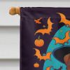 Welsh Terrier Witchy Halloween House Flag Large Porch Sleeve Pole Decorative Outside Yard Banner Artwork Wall Hanging, Polyester, House Size