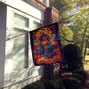 Tibetan Mastiff Witchy Halloween House Flag Large Porch Sleeve Pole Decorative Outside Yard Banner Artwork Wall Hanging, Polyester, House Size