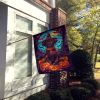 Chocolate Labrador Retriever Witchy Halloween House Flag Large Porch Sleeve Pole Decorative Outside Yard Banner Artwork Wall Hanging, Polyester