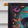 Black and Tan Dachshund Witchy Halloween House Flag Large Porch Sleeve Pole Decorative Outside Yard Banner Artwork Wall Hanging, Polyester, House Size