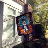 Jack Russell Terrier Witchy Halloween House Flag Large Porch Sleeve Pole Decorative Outside Yard Banner Artwork Wall Hanging, Polyester, House Size