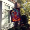 Dachshund Witchy Halloween House Flag Large Porch Sleeve Pole Decorative Outside Yard Banner Artwork Wall Hanging, Polyester, House Size, Multicolor
