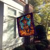 Welsh Terrier Witchy Halloween House Flag Large Porch Sleeve Pole Decorative Outside Yard Banner Artwork Wall Hanging, Polyester, House Size