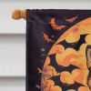Akita Witchy Halloween House Flag Large Porch Sleeve Pole Decorative Outside Yard Banner Artwork Wall Hanging, Polyester, House Size, Multicolor