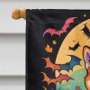 Shiba Inu Witchy Halloween House Flag Large Porch Sleeve Pole Decorative Outside Yard Banner Artwork Wall Hanging, Polyester, House Size, Multicolor