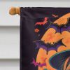 Shih Tzu Witchy Halloween House Flag Large Porch Sleeve Pole Decorative Outside Yard Banner Artwork Wall Hanging, Polyester, House Size, Multicolor