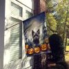 Cairn Terrier Spooky Halloween House Flag Large Porch Sleeve Pole Decorative Outside Yard Banner Artwork Wall Hanging, Polyester, House Size