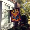 Chow Chow Witchy Halloween House Flag Large Porch Sleeve Pole Decorative Outside Yard Banner Artwork Wall Hanging, Polyester, House Size, Multicolor