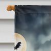 Saint Bernard Spooky Halloween House Flag Large Porch Sleeve Pole Decorative Outside Yard Banner Artwork Wall Hanging, Polyester, House Size