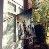 Belgian Malinois Spooky Halloween House Flag Large Porch Sleeve Pole Decorative Outside Yard Banner Artwork Wall Hanging, Polyester, House Size