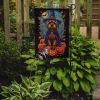 Silky Terrier Witchy Halloween Garden Flag Mailbox Flag Decorative Yard Flag Banner Outside Patio Artwork Yard Flower Beds, Garden Size, Multicolor