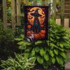 Miniature Pinscher Witchy Halloween Garden Flag Mailbox Flag Decorative Yard Flag Banner Outside Patio Artwork Yard Flower Beds, Garden Size