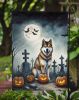Akita Spooky Halloween Garden Flag Mailbox Flag Decorative Yard Flag Banner Outside Patio Artwork Yard Flower Beds, Garden Size, Multicolor