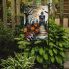 Marigold Spooky Halloween Garden Flag Mailbox Flag Decorative Yard Flag Banner Outside Patio Artwork Yard Flower Beds, Garden Size, Multicolor