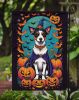 Jack Russell Terrier Witchy Halloween Garden Flag Mailbox Flag Decorative Yard Flag Banner Outside Patio Artwork Yard Flower Beds, Garden Size