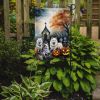American Eskimo Spooky Halloween Garden Flag Mailbox Flag Decorative Yard Flag Banner Outside Patio Artwork Yard Flower Beds, Garden Size, Multicolor