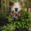 Fawn Pug Spooky Halloween Garden Flag Mailbox Flag Decorative Yard Flag Banner Outside Patio Artwork Yard Flower Beds, Garden Size, Multicolor