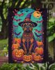 Border Terrier Witchy Halloween Garden Flag Mailbox Flag Decorative Yard Flag Banner Outside Patio Artwork Yard Flower Beds, Garden Size, Multicolor