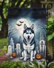 Siberian Husky Spooky Halloween Garden Flag Mailbox Flag Decorative Yard Flag Banner Outside Patio Artwork Yard Flower Beds, Garden Size, Multicolor