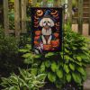 Bichon Frise Witchy Halloween Garden Flag Mailbox Flag Decorative Yard Flag Banner Outside Patio Artwork Yard Flower Beds, Garden Size, Multicolor