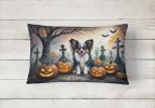 Spooky Halloween Throw Pillow Throw Pillow for Indoor Couch Bed Outdoor Patio Washable, Papillon 2069,12Hx16W