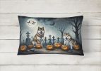 Spooky Halloween Throw Pillow Throw Pillow for Indoor Couch Bed Outdoor Patio Washable, Akita 2005,12Hx16W