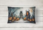 More Spooky Halloween Throw Pillow Throw Pillow for Indoor Couch Bed Outdoor Patio Washable, Krampus 2247,12Hx16W