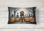 Spooky Halloween Throw Pillow Throw Pillow for Indoor Couch Bed Outdoor Patio Washable, Bloodhound 2017,12Hx16W