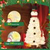 4FT Snowman-Shaped Christmas Tree with 100 Pre-Lit LED Lights, Holiday Decoration