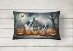 Spooky Halloween Throw Pillow Throw Pillow for Indoor Couch Bed Outdoor Patio Washable, Saint Bernard 2050,12Hx16W