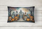 More Spooky Halloween Throw Pillow Throw Pillow for Indoor Couch Bed Outdoor Patio Washable, Calaveras Sugar Skulls 2234,12Hx16W