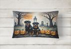 Spooky Halloween Throw Pillow Throw Pillow for Indoor Couch Bed Outdoor Patio Washable, Rottweiler 2063,12Hx16W