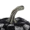 8.3X8.3X6.7" Fabric Black Pumpkin Decor, for Holiday Halloween Decoration