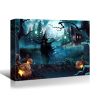 1PCS Drop-Shipping Framed Canvas Wall Art Decor Painting For Halloween, Grave Yard Painting For Halloween Gift, Decoration For Halloween Living Room