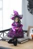 Set of 3 19"H Halloween Witch Decor, Purple/Orange/Black
