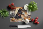 NEW Scottish Terrier Fall Kitchen Pumpkins Glass Cutting Board Decorative Tempered Glass Kitchen Cutting and Serving Board Large Size Chopping Board