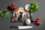NEW Black Labrador Retriever Spooky Halloween Glass Cutting Board Decorative Tempered Glass Kitchen Cutting and Serving Board Large Size Chopping Boar