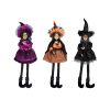 Set of 3 19"H Halloween Witch Decor, Purple/Orange/Black