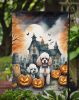 Poodle Spooky Halloween Garden Flag Mailbox Flag Decorative Yard Flag Banner Outside Patio Artwork Yard Flower Beds, Garden Size, Multicolor
