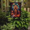 Apricot Standard Poodle Witchy Halloween Garden Flag Mailbox Flag Decorative Yard Flag Banner Outside Patio Artwork Yard Flower Beds, Garden Size