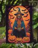 Bloodhound Witchy Halloween Garden Flag Mailbox Flag Decorative Yard Flag Banner Outside Patio Artwork Yard Flower Beds, Garden Size, Multicolor