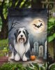 Bearded Collie Spooky Halloween Garden Flag Mailbox Flag Decorative Yard Flag Banner Outside Patio Artwork Yard Flower Beds, Garden Size, Multicolor