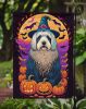 Old English Sheepdog Witchy Halloween Garden Flag Mailbox Flag Decorative Yard Flag Banner Outside Patio Artwork Yard Flower Beds, Garden Size