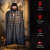 HOMCOM 6' Life Size Halloween Hanging Pumpkin Ghost Decoration, Light-up Eyes and Creepy Talking