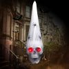 Halloween Decorations,Halloween Skull Decor Outdoor and Indoor,20" Halloween Skeleton Voice Activated Decorations with LED Red Eyes&Fake Spider