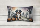 Spooky Halloween Throw Pillow Throw Pillow for Indoor Couch Bed Outdoor Patio Washable, Bernese Mountain Dog 2014,12Hx16W